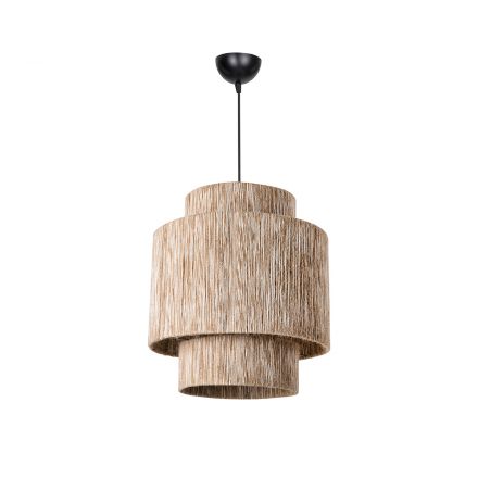 SALTO 203-0037 Boho Κρεμαστό Φωτιστικό Μονόφωτο 1xE27 IP20 Μπέζ Ψάθα M39 x Π39 x Υ80cm