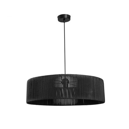KYCLOS 203-0046 Boho Κρεμαστό Φωτιστικό Καπέλο Μονόφωτο 1xE27 IP20 Μαύρο Rattan M55 x Π55 x Υ90cm