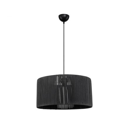 KYCLOS 203-0048 Boho Κρεμαστό Φωτιστικό Καπέλο Μονόφωτο 1xE27 IP20 Μαύρο Rattan M40 x Π40 x Υ90cm
