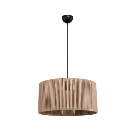 KYCLOS 203-0049 Boho Κρεμαστό Φωτιστικό Καπέλο Μονόφωτο 1xE27 IP20 Μπεζ Rattan M40 x Π40 x Υ90cm