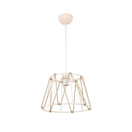 JUTE 203-0092 Μοντέρνο Κρεμαστό Φωτιστικό Σχοινί Μονόφωτο 1xE27 IP20 Μπεζ Μεταλλό με Μπεζ Σχοινί- Μ30 x Π30 x Υ75cm