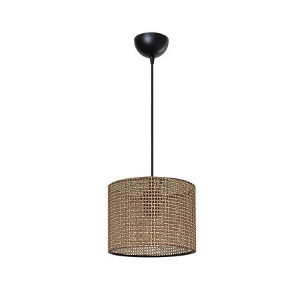 CLAIRIE 203-0132 Μοντέρνο Κρεμαστό Φωτιστικό Καπέλο Μονόφωτο 1xE27 IP20 Καφέ Ύφασμα Μ22 x Π22 x Υ93cm