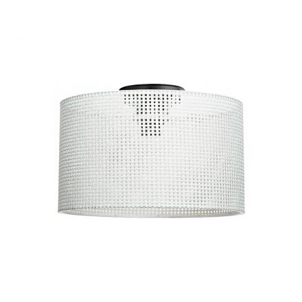 CILIO 203-0155 Μοντέρνο Φωτιστικό Οροφής Καπέλο Μονόφωτο 1 x E27 IP20 Λευκό Διάτρητο Ύφασμα Μ38 x Π38 x Υ21cm