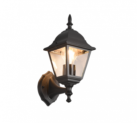 Trio Lighting Απλίκα Φανάρι LED 1xE27 LIVENZA Up Μαύρο Ματ IP44