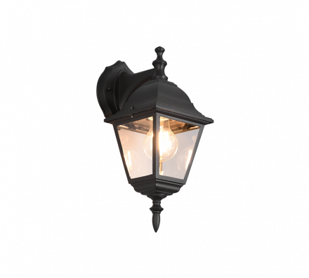 Trio Lighting Απλίκα Φανάρι LED 1xE27 LIVENZA Down Μαύρο Ματ IP44
