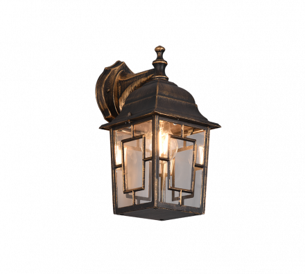 Trio Lighting Απλίκα Φανάρι LED 1xE27 VOLTURNO Down Αντικέ Σκουριά IP44