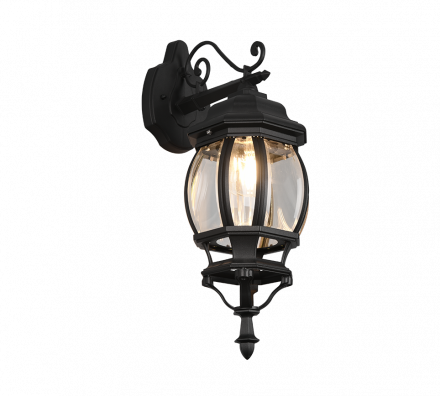 Trio Lighting Απλίκα Φανάρι LED 1xE27 ELVO Down Μαύρο Ματ IP44
