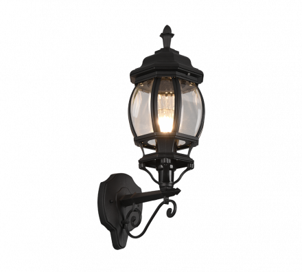 Trio Lighting Απλίκα Φανάρι LED 1xE27 ELVO Up Μαύρο Ματ IP44