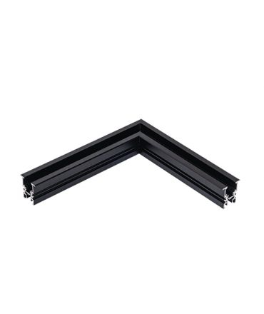 Zambelis Lights Οριζόντια Γωνία Σύνδεσης Χωνευτής Ράγας Μαύρο