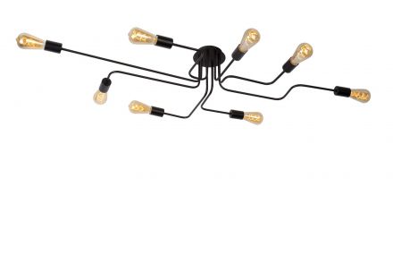 LESTER - Flush Φωτιστικό Οροφής - 8xE27 - Black