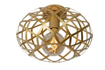WOLFRAM - Flush Φωτιστικό Οροφής - Ø 30 cm - 1xE27 - Matt Gold / Brass