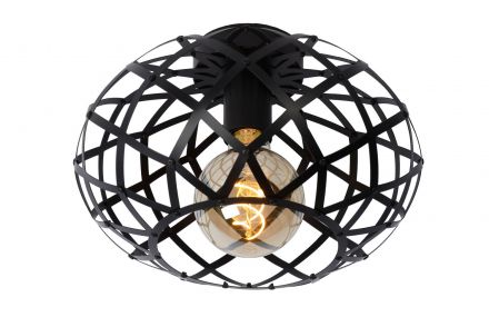 WOLFRAM - Flush Φωτιστικό Οροφής - Ø 30 cm - 1xE27 - Black