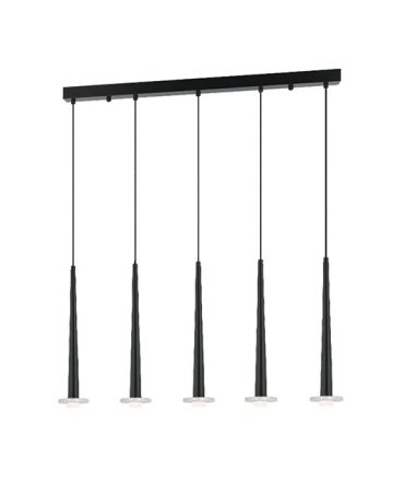 Zambelis Lights Κρεμαστό Πεντάφωτο Φωτιστικό LED 15W Μεταλλικό/Μάρμαρο Μαύρο
