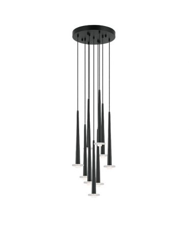 Zambelis Lights Κρεμαστό Πολύφωτο Φωτιστικό LED 27W Μεταλλικό/Μάρμαρο Μαύρο