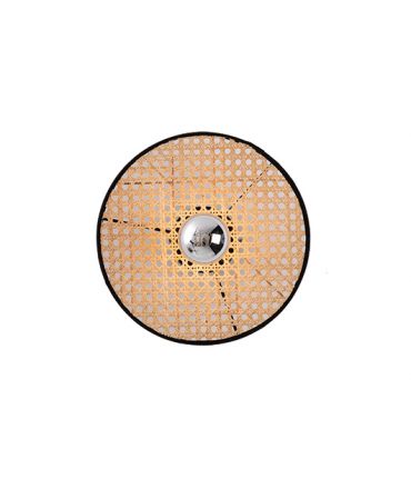 Zambelis Lights Απλίκα Τοίχου LED 1xE27 Μέταλλο/Πλεκτό Μαύρο/Φυσικό Φ25
