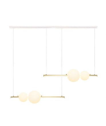 Zambelis Lights Κρεμαστό Φωτιστικό LED 22W Αλουμίνιο/Γυαλί Χρυσό Ματ/Οπάλ