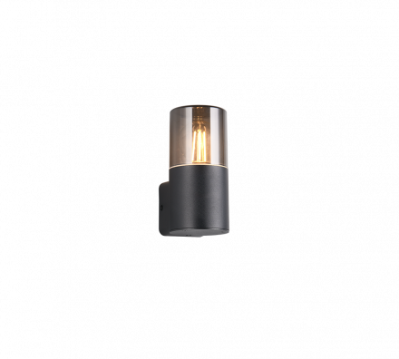 Trio Lighting Επίτοιχη Απλίκα LED 1xE27 HOOSIC Μαύρο Ματ IP44