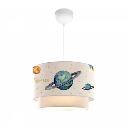 SATURN 204-0012 Παιδικό Κρεμαστό Φωτιστικό Φιγούρα Μονόφωτο 1 x E27 IP20 Λευκό Ύφασμα - Μ30 x Π30 x Υ70cm
