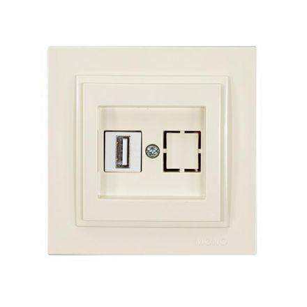 Πρίζα USB 220V / 5V 2.4A Μπεζ MONO