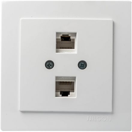 Πρίζα Δικτύου CAT6 Διπλή NILSON Λευκή