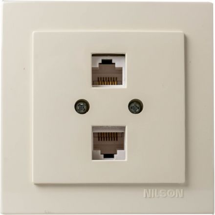Πρίζα Δικτύου CAT6 Διπλή NILSON Μπεζ