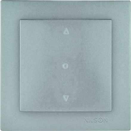 GEYER Διακόπτης Ρολλών Μονός NILSON Ασημί