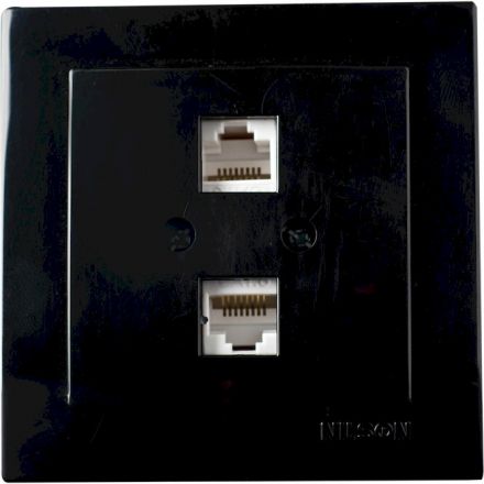 GEYER Πρίζα Δικτύου CAT6 Διπλή NILSON Μαύρη