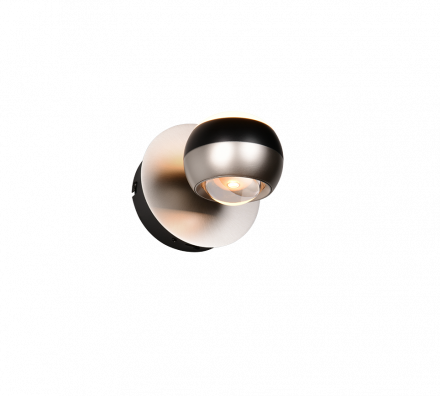 Trio Lighting Επίτοιχο Φωτιστικό LED 8W CCT ORBIT Μαύρο-Nickel Mat