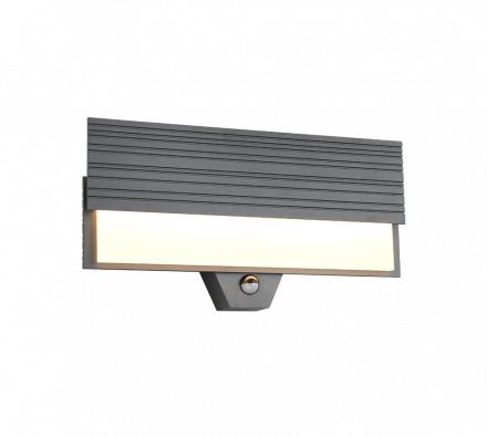Trio Lighting Επίτοιχη Απλίκα Με Αισθητήρα Κίνησης LED 10W 3000K MARIZA Ανθρακί IP44