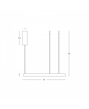 Κρεμαστό Φωτιστικό Up-Down LED 59W 3000K TRIAC Μαύρο