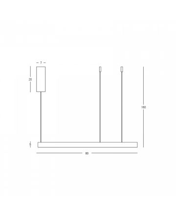 Κρεμαστό Φωτιστικό Up-Down LED 70W 3000K TRIAC Καφέ