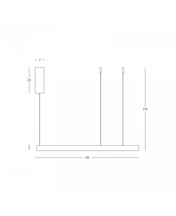 Κρεμαστό Φωτιστικό Up-Down LED 88W 3000K TRIAC Μαύρο
