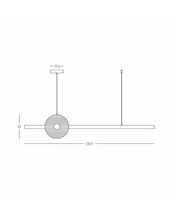 Kρεμαστό Φωτιστικό LED 20W 3000K TRIAC -Dimmable - Μαύρο - Φιμέ Γυαλί