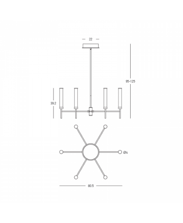 Κρεμαστό Φωτιστικό LED 46W 4070lm 3000K TRIAC - Dimmable - Χρυσό