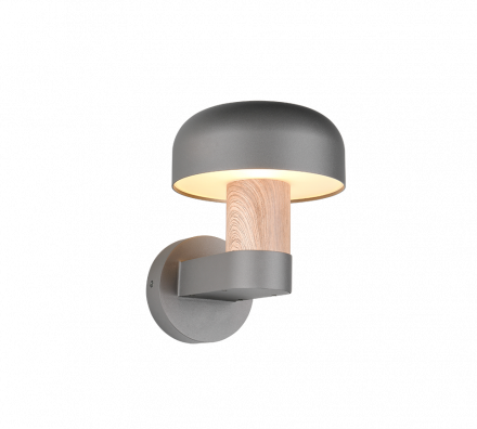 Trio Lighting Επίτοιχο Φωτιστικό 1xE27 FRASER Αλουμίνιο-Απομίμηση Ξύλου IP54
