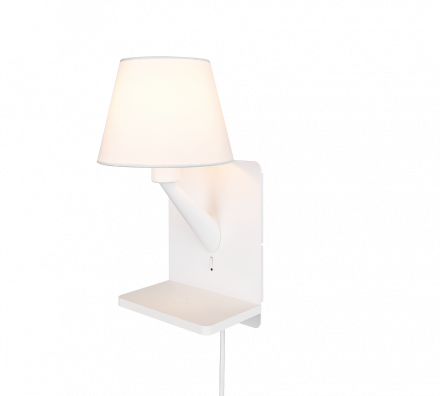 Trio Lighting Επίτοιχο Φωτιστικό 1xE14 COMFORT Λευκό Ματ Μέταλλο-Ύφασμα