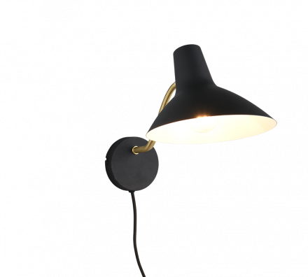 Trio Lighting Επίτοιχο Φωτιστικό 1xE27 TRAVELLER Μαύρο-Χρυσό Μέταλλο