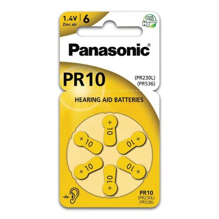 Panasonic Μπαταρία Ακουστικών Βαρηκοΐας PR-10 6 τμχ