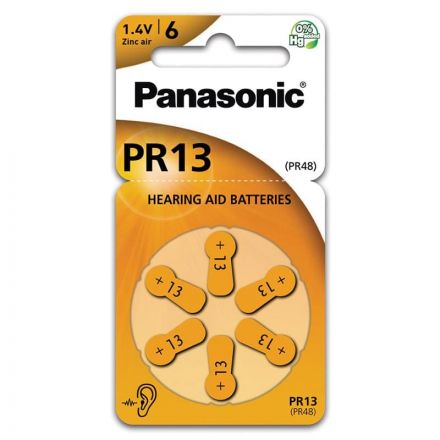 Panasonic Μπαταρία Ακουστικών Βαρηκοΐας PR-13 6 τμχ