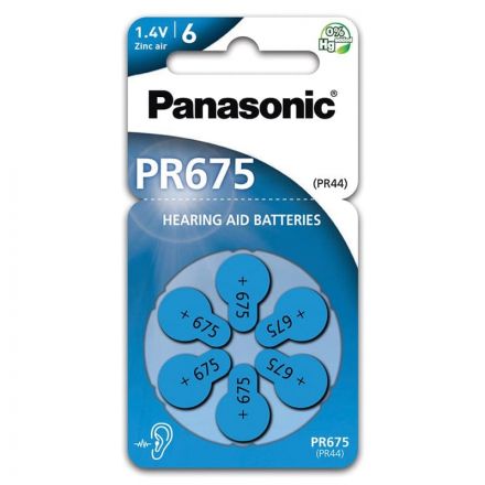 Panasonic Μπαταρία Ακουστικών Βαρηκοΐας PR -675 6 τμχ