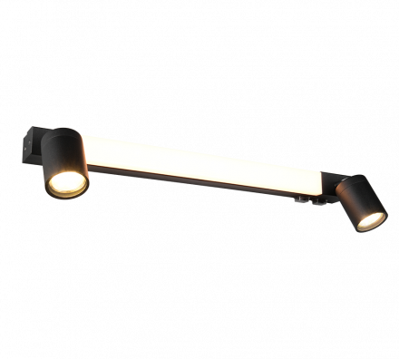 Trio Lighting Φωτιστικό Μπάνιου LED 6.5W+2xGU10 Μαύρο Ματ Μέταλλο IP44