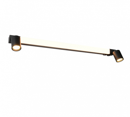 Trio Lighting Φωτιστικό Μπάνιου LED 9W+2xGU10 Μαύρο Ματ Μέταλλο IP44