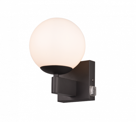 Trio LIghting Επίτοιχο Φωτιστικό KULA LED E14 Μέταλλο/Γυαλί Μαύρο Ματ