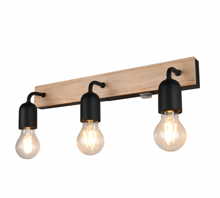 Trio Lighting Φωτιστικό Μπάνιου 3xE27 ARTURO Ξύλο IP44