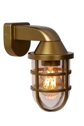 LEWIS - Επίτοιχο Φωτιστικό Outdoor - 1xE27 - IP44 - Matt Gold / Brass