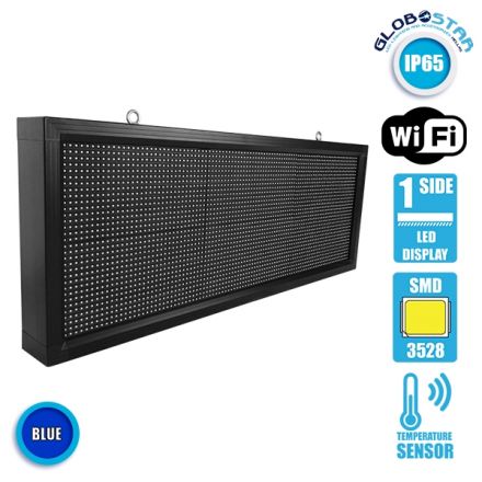 Κυλιόμενη Ψηφιακή Επιγραφή P10 LED SMD - με Wi-Fi - IP54 - Μονής Όψης - Μ104 x Π9 x Υ40cm - Μπλε