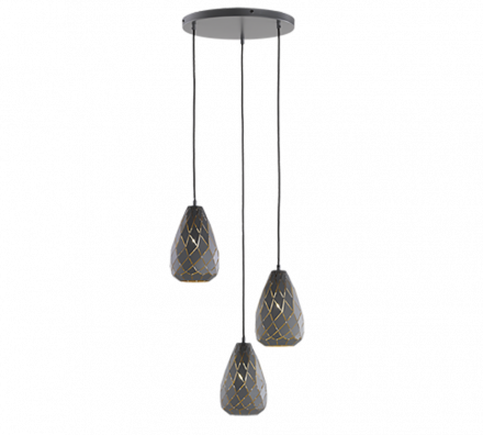 Trio Lighting Κρεμαστό Φωτιστικό LED 3xE27 Μέταλλο ONYX