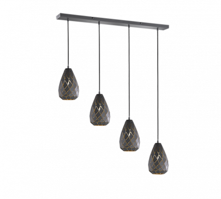Trio Lighting Κρεμαστό Φωτιστικό LED 4xE27 Μέταλλο ONYX