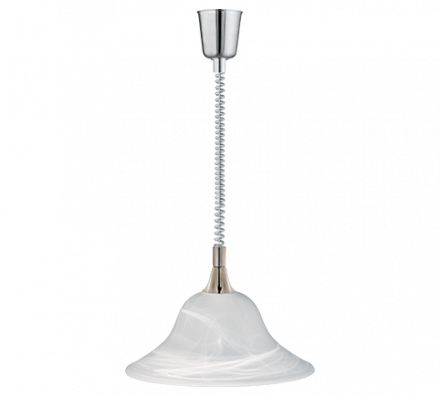 Trio Lighting Κρεμαστό Φωτιστικό 1xE27 VIOLA Nickel Mat-Λευκό Μέταλλο-Γυαλί