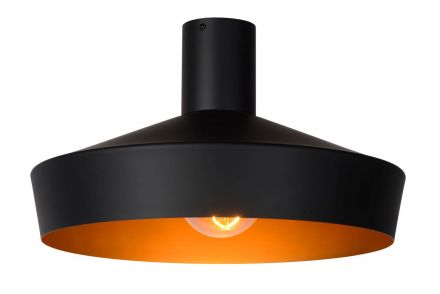 CARDIFF - Flush Φωτιστικό Οροφής - Ø 40 cm - 1xE27 - Black